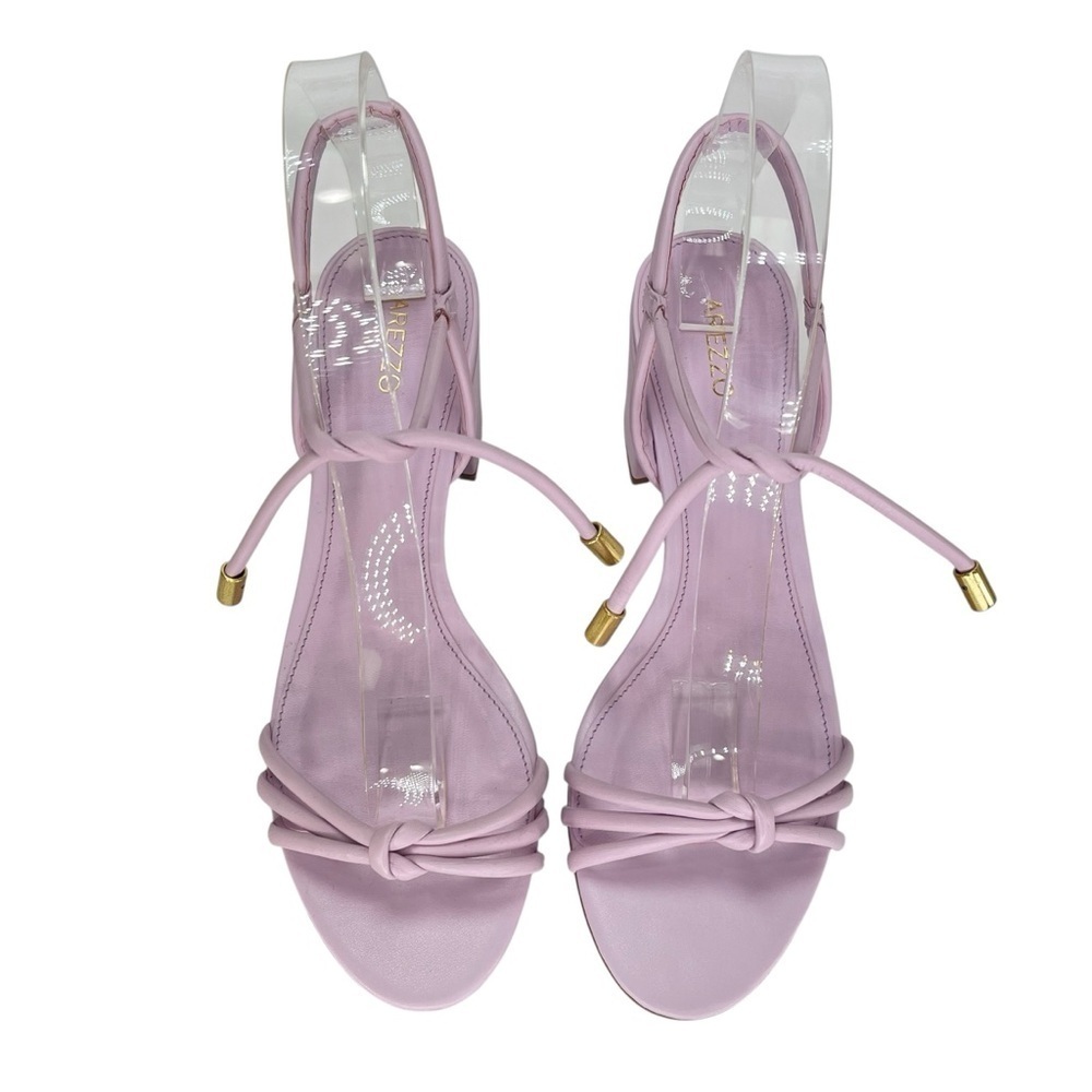 Arezzo Camila Soft Purple Leather Womens Mid Block Sandal Size 9.5M - Picture 8 of 12
